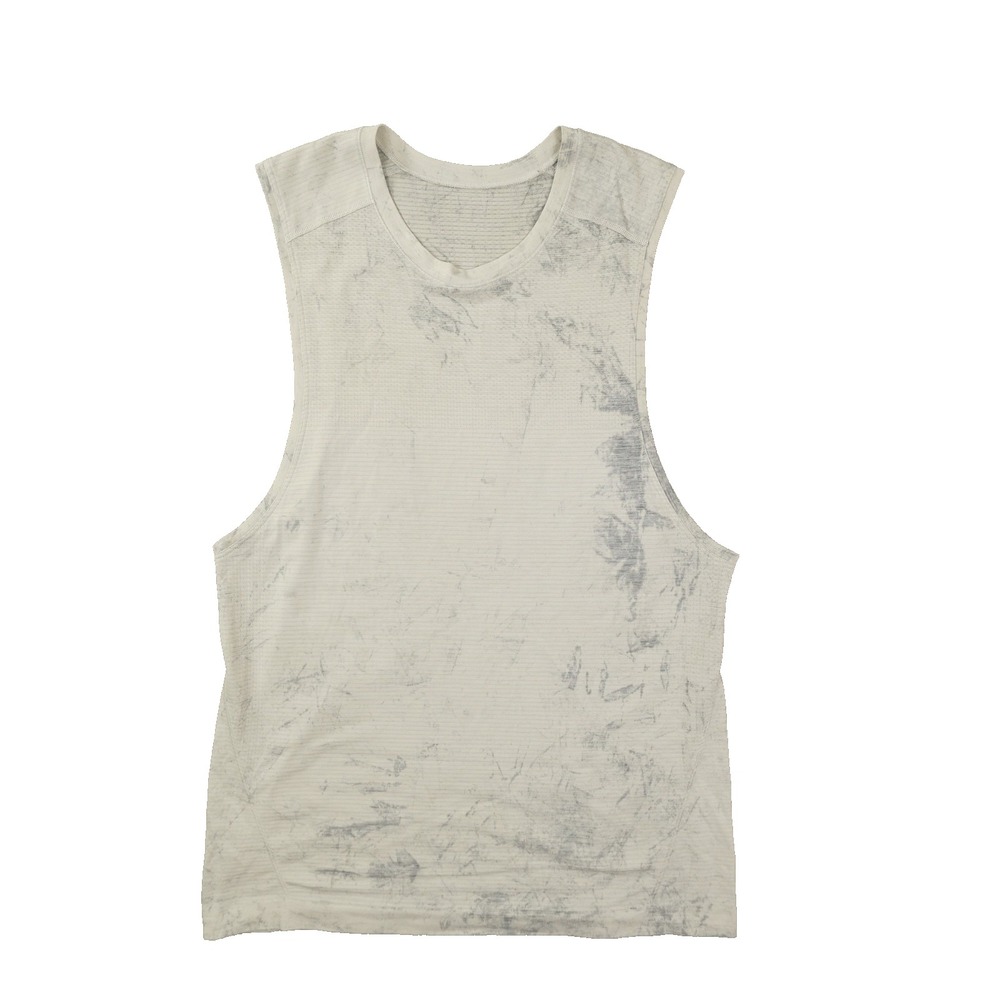 lululemon Always Agile Tank Top Men's Small Diamond Dye White Grey Gym Training